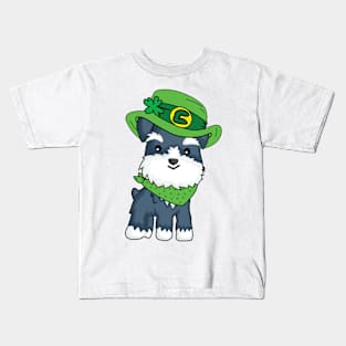 St Patricks Day Leprechaun Dog Kids T-Shirt